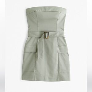 Abercrombie & Fitch Strapless Sage Green Dress